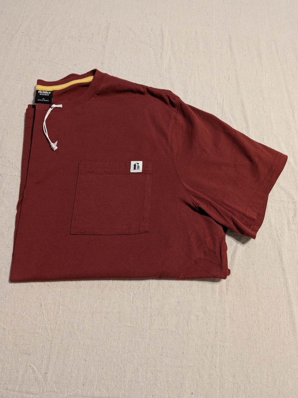fielder Maroon Pocket T-Shirt Men's Casual Crew